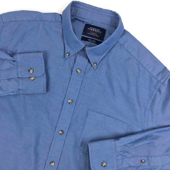 Charles Tyrwhitt Weekend Non Iron Dress Shirt Sz L - Picture 6 of 8